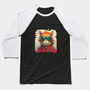 Cyber Cat from the Future Baseball T-Shirt